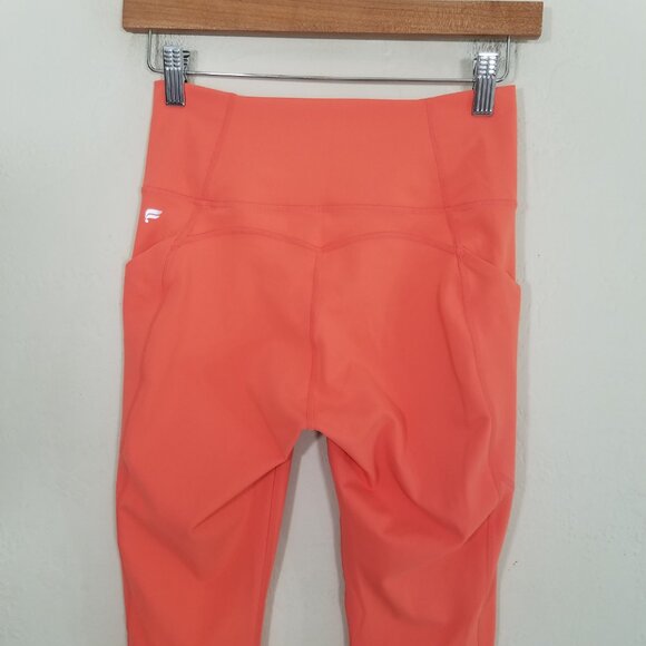 Fabletics PureLuxe Orange Crop Leggings with Sides Pockets Size S - Picture 5 of 8